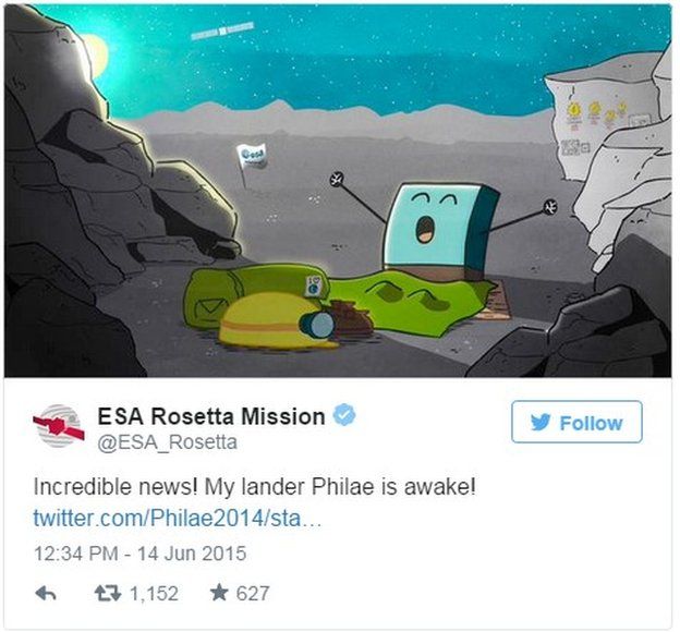 Tweet from ESA Rosetta Mission